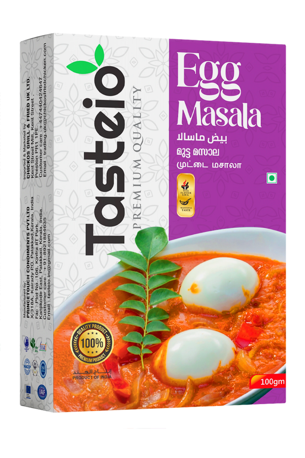 Tasteio Egg Masala box, front